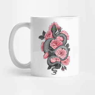 Snake and peach roses Mug